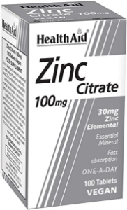 ЦИНК ЦИТРАТ 100 mg 100 табл. HealthAid Zinc Citrate 