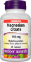 Магнезий цитрат 150 mg 60 капс. Webber Naturals Magnesium Citrate 150 mg High Absorption