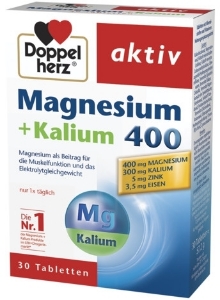 Допелхерц® актив Магнезий 400 + Калий 30 табл. Doppelherz Magnesium + Kalium  