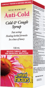 Сироп при кашлица с ехинацея  150 ml Natural Factors ECHINAMIDE®  Cold & Cough Syrup