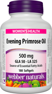 Вечерна иглика масло 500 mg 180 софтгел капс. Webber Naturals Evening Primrose Oil 