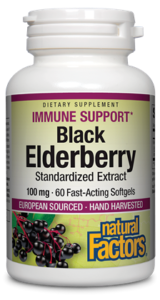 Черен бъз стандартизиран екстракт 100 mg 60 софтгел капс. Natural Factors Black Elderberry Extract