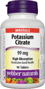 Калий с висока абсорбция 99 mg 90 табл. Webber Naturals Potassium Citrate High Absorption