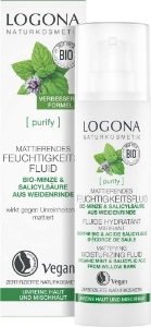 Био матиращ и хидратиращ флуид Мента и Салицилова киселина 30 ml LOGONA Moisturizing Fluid Mint Salicylic Acid