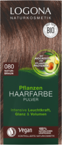 Био Боя за коса на прах  Естествено Кафяво 100 g LOGONA  HERBAL HAIR COLOUR POWDER 080 NATURAL BROWN