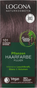 Био Боя за коса на прах Наситено Черно  100 g LOGONA HERBAL HAIR COLOUR POWDER 101 BLACK INTENSE