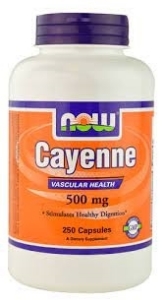 ЛЮТ ЧЕРВЕН ПИПЕР 500 mg 250 вег. капс. NOW Foods Cayenne