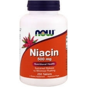 Ниацин Витамин B 3 500 mg  250 табл. NOW Foods Niacin