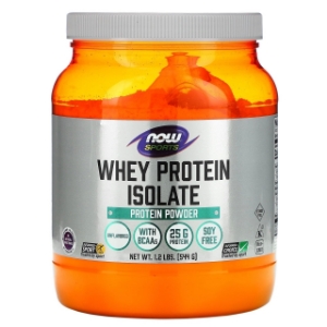 Суроватъчен протеин изолат неовкусен 544g NOW Foods  Sports  Whey Protein Isolate Unflavored Powder