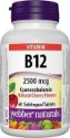 ВИТАМИН В12 ЦИАНОКОБАЛАМИН  2500 µg 60 сублингвални табл. Webber Naturals Vitamin B12 Cyanocobalamin