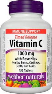 ВИТАМИН С удължено освобождаване + Шипка  1000 mg 150 табл. Webber Naturals Timed Release Vitamin C with Rose Hips