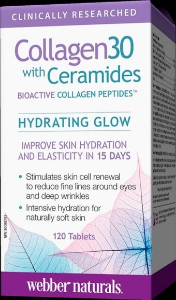 КОЛАГЕН + СЕРАМИДИ 120 табл.  Webber Naturals Collagen30® with Ceramides Bioactive Collagen Peptides