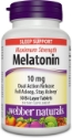 МЕЛАТОНИН С МАКСИМАЛНА АБСОРБЦИЯ 10 mg 60 табл. Webber Naturals Melatonin Maximum Strength Dual Action Release