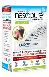 НАЗОПЮР КОМПЛЕКТ ЗА НОСНИ ПРОМИВКИ САШЕТИ Х 40 Nasopure Nasal Wash Refill Kit Saline Packets 3.75 Gram