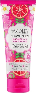 Подхранващ крем за ръце Магнолия и Орхидея 75 ml Yardley London FLOWERAZZI Magnolia & Pink Orchid Nourishing Hand Cream