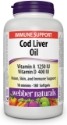 Черен дроб на треска масло 180 софтгел капс.Webber Naturals  Cod Liver Oil Vitamin A  Vitamin D