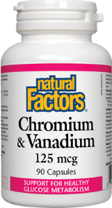 Хром & Ванадий 125 mcg 90 капс. Natural Factors Chromium & Vanadium