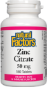 Цинк цитрат 50 mg 180 табл. Natural Factors Zinc Citrate