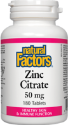 Цинк цитрат 50 mg 90 табл. Natural Factors Zinc Citrate