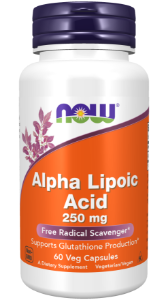 Алфа Липоева Киселина 250mg  60 капс. NOW Foods Alpha Lipoic Acid
