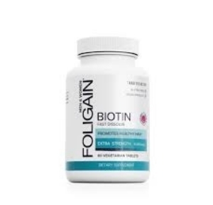Биотин 10000mcg 60 вег.табл. Foligain Biotin Supplement For Healthier-Looking Hair (Fast Dissolve)