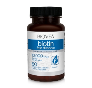 БИОТИН 10000mcg 60 табл. Biovea BIOTIN (Fast Dissolve) Cherry Flavored