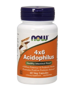 АЦИДОФИЛУС 60 kaпс.   Now Foods   Acidophilus 4x6 