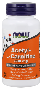 АЦЕТИЛ L-КАРНИТИН 500mg  50 вег.капс. NOW Foods ACETYL L-CARNITINE 