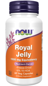 Пчелно млечице 1500mg  60  вег. капс. NOW Foods Royal Jelly