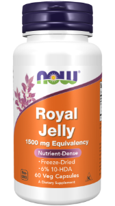 Пчелно млечице 1500 mg  60 veg. капс. NOW Foods Royal Jelly