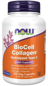 БИОСЕЛ КОЛАГЕН 120 вег.капс. NOW Foods BioCell Collagen® Hydrolyzed Type II