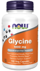 ГЛИЦИН  1000 mg  100 вег.капс.  NOW Foods   Glycine