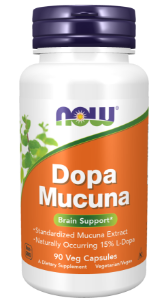 Мукуна / Кадифен боб  екстракт  90 вег.капс.  NOW Foods Dopa Mucuna