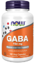 Габа Гама  аминобутирова киселина 750 mg 100 вег. kaпс. NOW Foods GABA