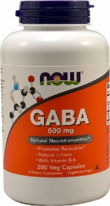 Габа Гама аминомаслена киселина 500 mg 200 вег. kaпс. NOW Foods GABA