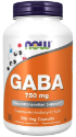 Габа Гама аминобутирова  киселина 750 mg 200 вег. kaпс. NOW Foods GABA