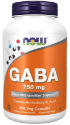 Габа Гама аминомаслена киселина 750 mg 200 вег. kaпс. NOW Foods GABA