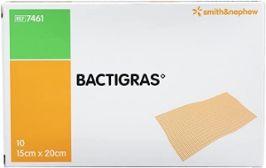 Превръзка ленени влакна  15cm x 20cm  BACTIGRAS  Medicated Gauze Dressing