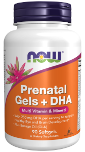 Витамини за бременни 90 софтгел капс. NOW Foods Prenatal Gels + DHA Softgels