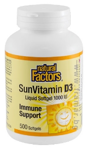 Витамин D3 1000 IU 500 софтгел капс. Natural Factors Vitamin D3 1000 IU Softgels