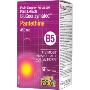  Пантетин (Витамин В5) 450 mg   60 софтгел капс.  Natural Factors  BioCoenzymated   Pantethine