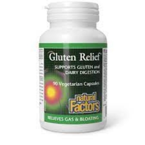 Комбинация от ензими при храносмилателни разтройства  90 вег.капс. Natural Factors   Gluten Relief®