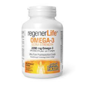 Омега-3  + Витамин D3  2200mg  90  софтгел капс.   Natural Factors  RegenerLife™ Omega-3  Ultra Strength  