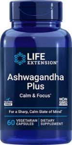 Ашваганда + Мента  60 капс. Life Extension  Ashwagandha  Plus Calm & Focus