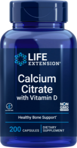 Калций цитрат + Витамин D3  200 капс.  Life Extension  Calcium Citrate with Vitamin D