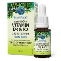 Витамин D3 250 IU +  K2 30 μg  15 ml  Natural Factors Whole Earth & Sea  100% Vegan  Vitamin D3 & K2