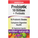 Пробиотик 10 млрд. активни пробиотици + Пребиотици   90 вег.капс.   Webber Naturals  Probiotic 10 Billion + Prebiotic