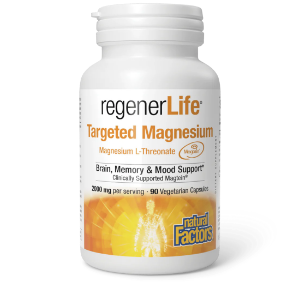 Mагнезий L-треонат 1000 mg 90 вег.капс.  Natural Factors   RegenerLife™ Targeted Magnesium L-Threonate