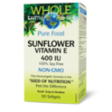 Витамин E от слънчоглед  400 IU 30 софтгел капс.  Natural Factors Whole earth & sea  Sunflower Vitamin E 400 IU, Whole Earth & Sea