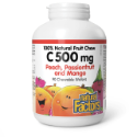 Витамин C 500 mg тропически плодове 90 дъвчащи табл. Natural Factors C 500 mg 100% Natural Fruit Chew  Peach, Passionfruit, and Mango